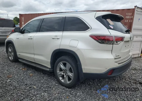 2016 Toyota Highlander Hybrid Limited из США, поврежденный, VIN 5TDDCRFH5GS014011